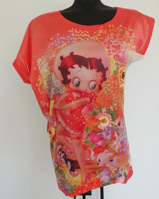 T-SHIRT BETTY BOOP ASIMMETRICA TAGLIA M O 42