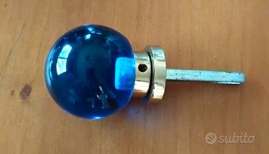 Pomello per porta sferico in vetro blu cobalto
