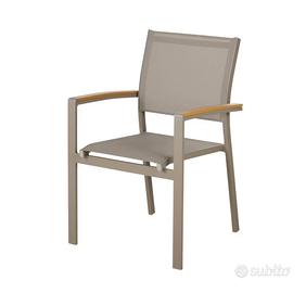 Sedia poltrona per esterno in legno e alluminio