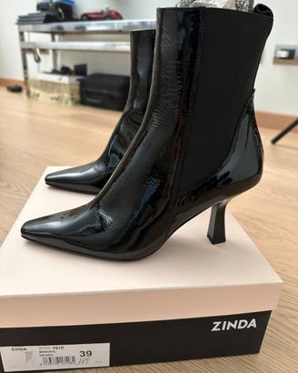 Stivaletti Nero Vernice ZINDA nuovo n.39