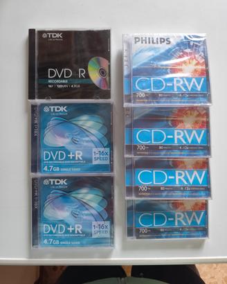 DVD +R e CD-RW vuoti- vergini