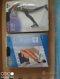 Set collant & autoreggenti col. Blu,nuage,Nero