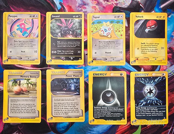 Lotto 8 Carte Pokemon Set Aquapolis Rare Uncommon