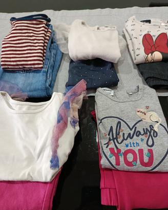 5 maglie e 5 pantaloni bambina 2anni
