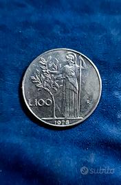 Moneta 100 Lire Minerva rara - Anno 1978