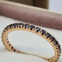 Anello Veretta in Oro 18kt e Diamanti Neri 0,70 Ct