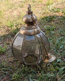 lampada vintage in vetro ambrato 