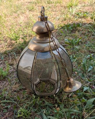lampada vintage in vetro ambrato 