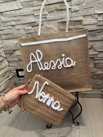 Borsa e  Pochette di Juta personalizzata
