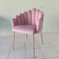 poltrona velluto rosa