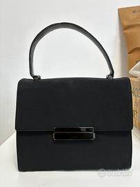 Prada Borsa a Mano in Raso Nero – Elegante da Sera