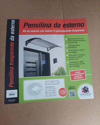 Pensilina da esterno trasparente 120x80cm