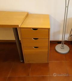 SCRIVANIA COMPONIBILE LEGNO ROVERE 3 MODULI