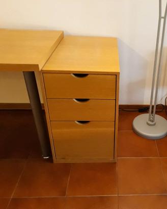 SCRIVANIA COMPONIBILE LEGNO ROVERE 3 MODULI