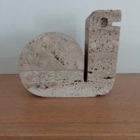 scultura lumaca partacarte anni 70 in travertino 