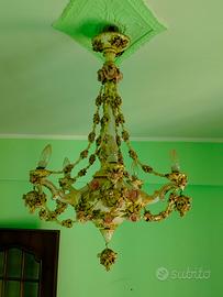 Prestigioso Lampadario in Porcellana Capodimonte 