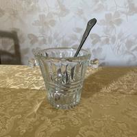 Porta ghiaccio in vetro con cucchiaio