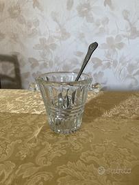 Porta ghiaccio in vetro con cucchiaio