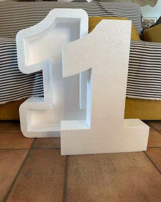 Numero 1 in polistirolo