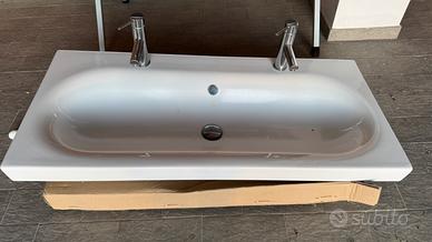 Lavabo doppio + rubinetti + cassettiera