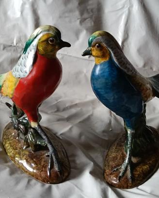 Coppia di fagiani ceramica attribuiti Zaccagnini