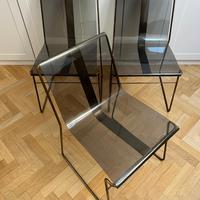 3 sedie di Jacques Charpentier plexiglass e cromo