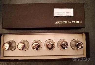 saliera/pepiera in argento 800 