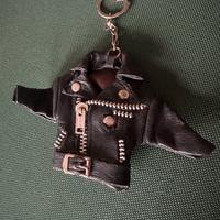 Portachiavi giubbotto"chiodo" in pelle Stile Biker