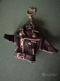 Portachiavi giubbotto"chiodo" in pelle Stile Biker