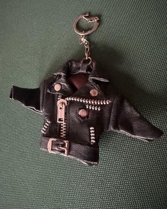 Portachiavi giubbotto"chiodo" in pelle Stile Biker