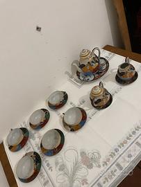 Servizio da té giapponese Satsuma Moriage Antico