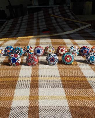 40 pomelli in ceramica vintage decorati –