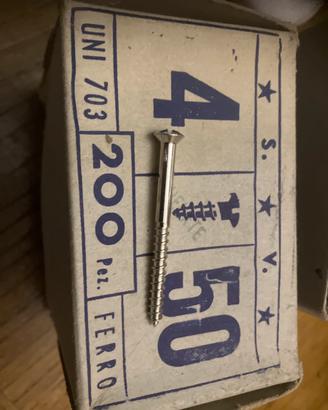 Viti a taglio 4x50 uni 703 ferro , scatola da 200