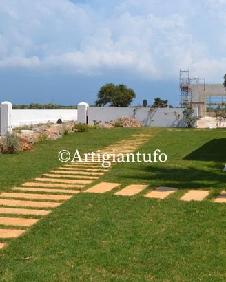 Arco vaso arredo giardino in Pietra - Tufo