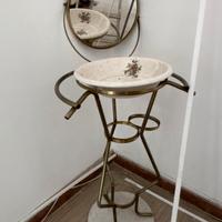 Set da toilette completo con decorazioni floreali