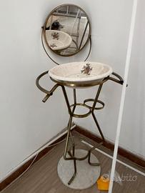 Set da toilette completo con decorazioni floreali