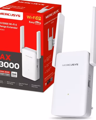 Mercusys Ripetitore Wi-Fi 6 AX3000Mbps, Dual-Band,
