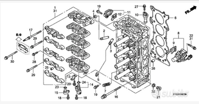 Testata Honda 150 CV NUOVA ORIGINALE