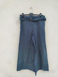 pantaloni wide leg blu 
