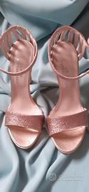 Sandali glitter 37 nuovi oro rosa