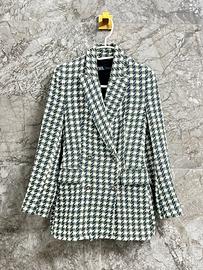 Giacca Blazer Zara Avvitato Tweed Tartan