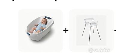 vaschetta bagnetto neonato digitale con supporto 