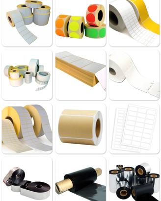 Etichette adesive personalizzate e ribbon per stam