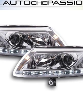 Gruppi ottici anteriori cromati per AUDI A6 4F 06