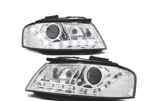 FARI PER AUDI A3 8P CON FONDO CROMATO E LUCE DIURN