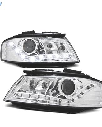 FARI PER AUDI A3 8P CON FONDO CROMATO E LUCE DIURN