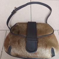 Borsa a bisaccia marrone Vintage in cavallino 