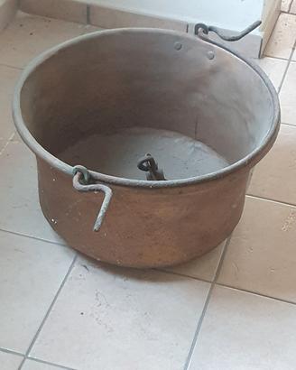 paiolo rame emastello in ferro