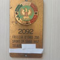Targa REG STORICO BIANCHI FRECCIA D' ORO 250 1937