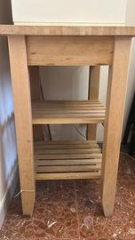 Carrello ikea in legno con ruote